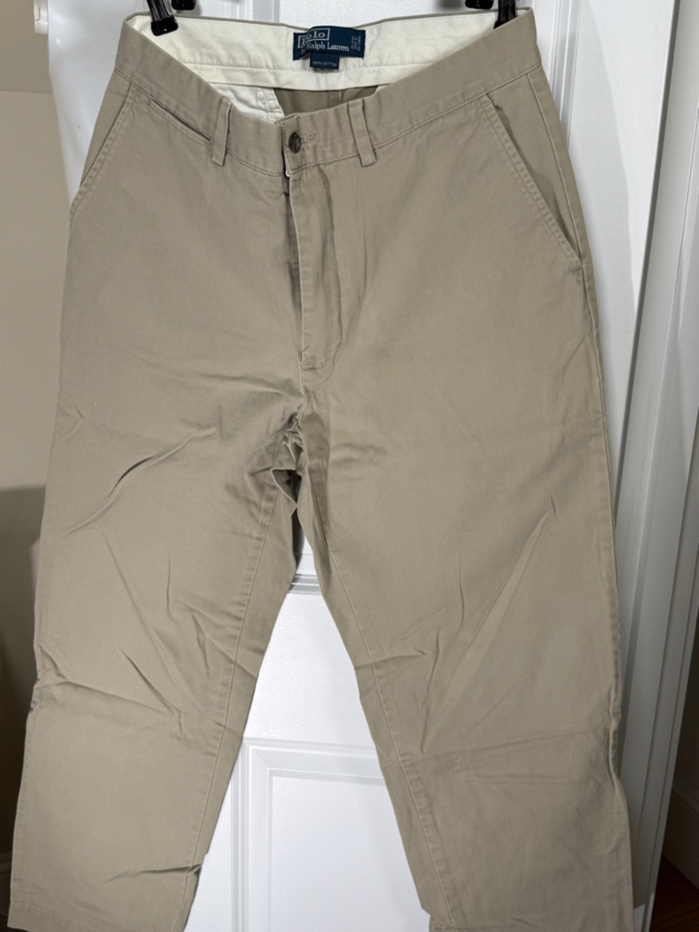 Polo Ralph Lauren Khaki Chino Pants Mens 32x30 Beige Classic Fit Cotton Preppy